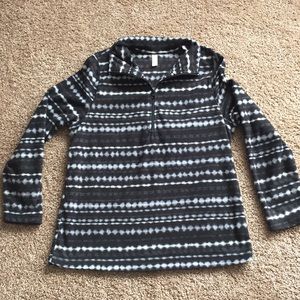 EXERTEK black and white fleece quarter zip LARGE